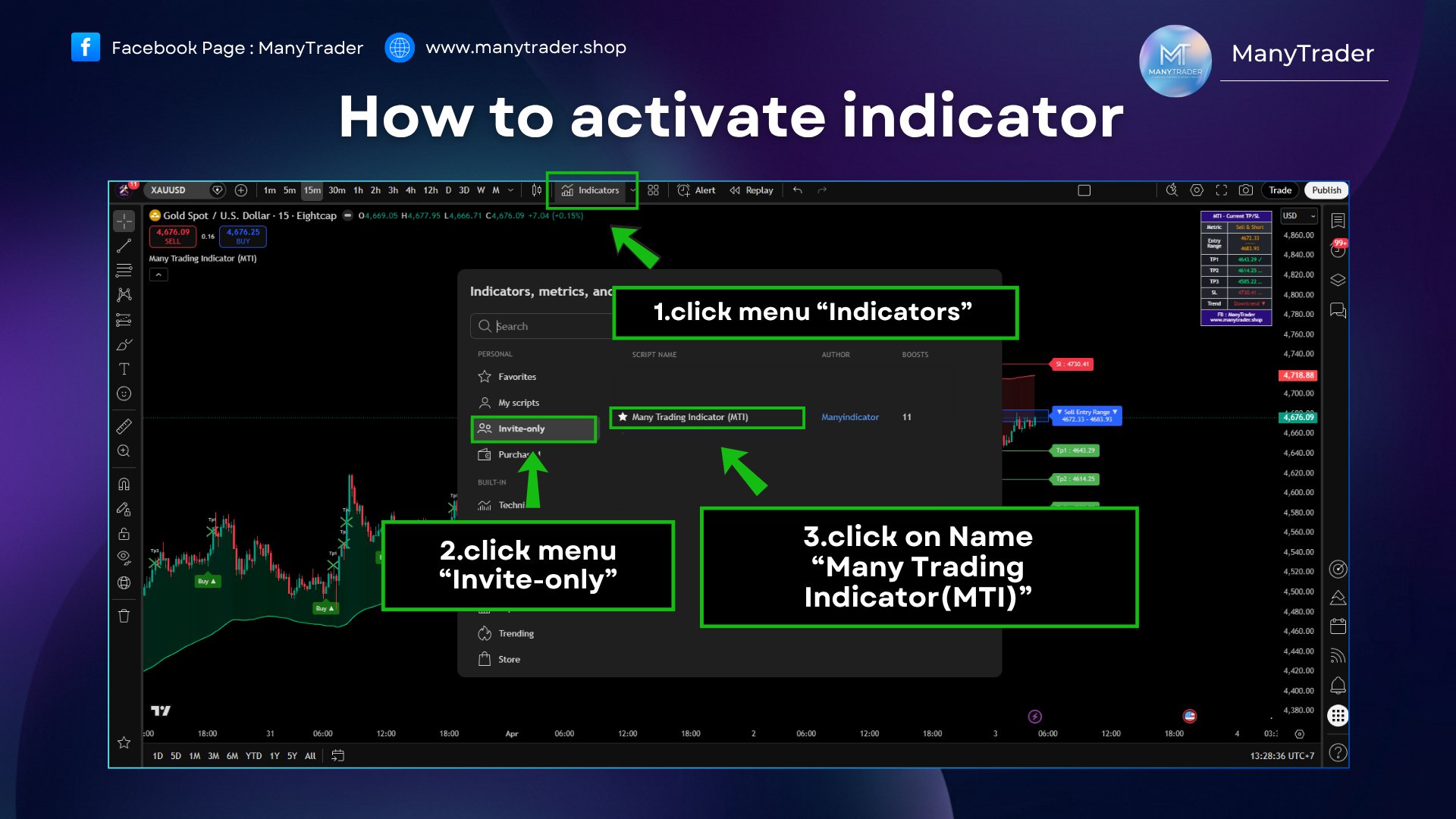 How to enable the indicator on desktop