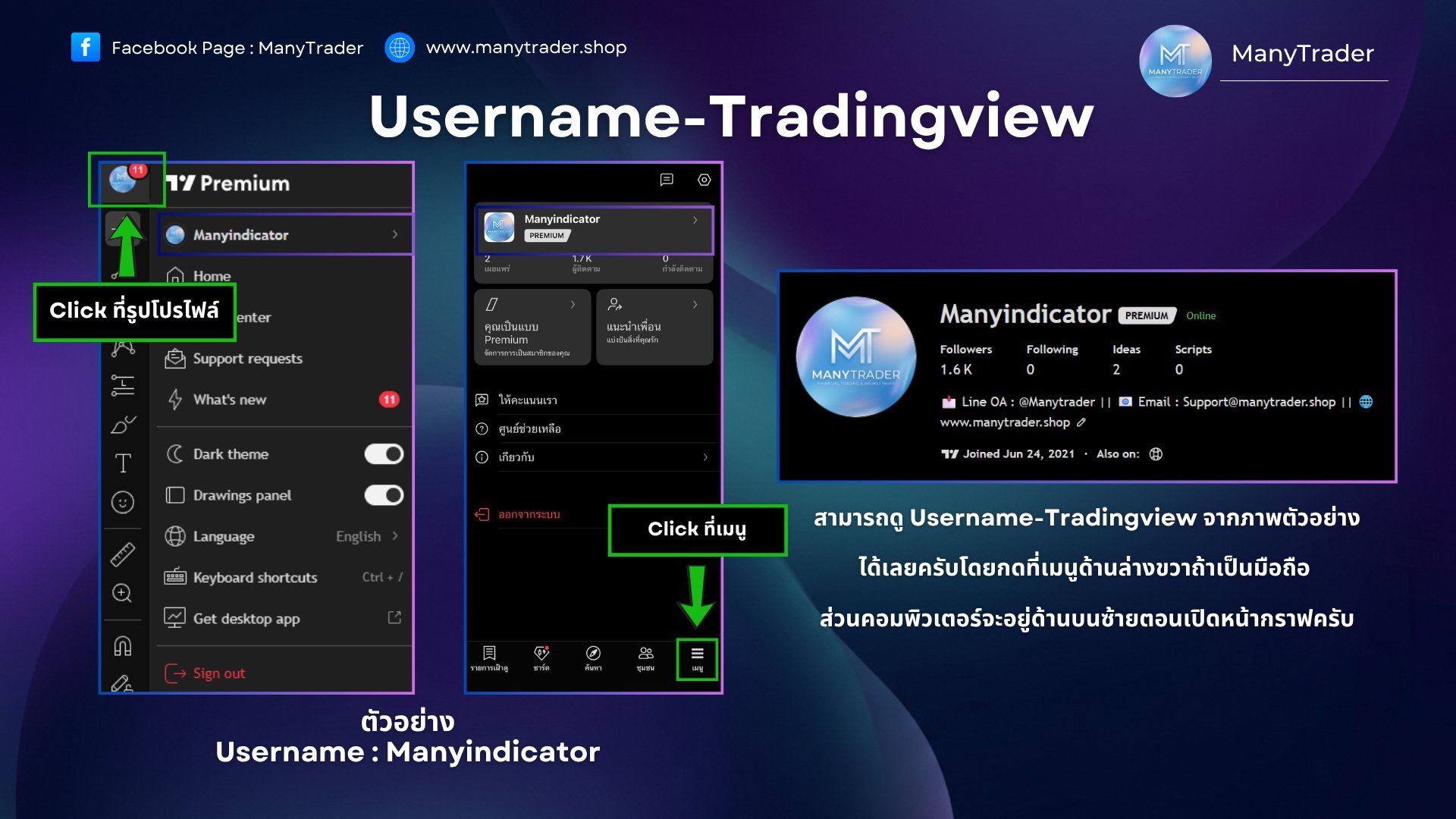 วิธีดู Username TradingView ของบัญชีตัวเอง