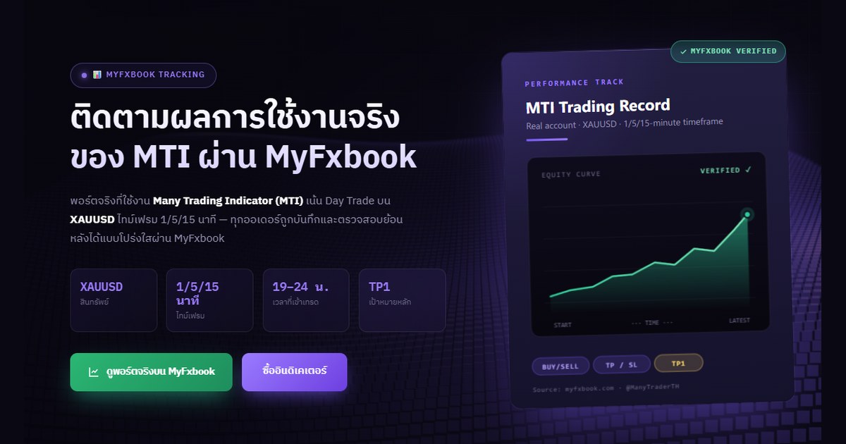 ติดตามการใช้งาน MTI ผ่าน Myfxbook
